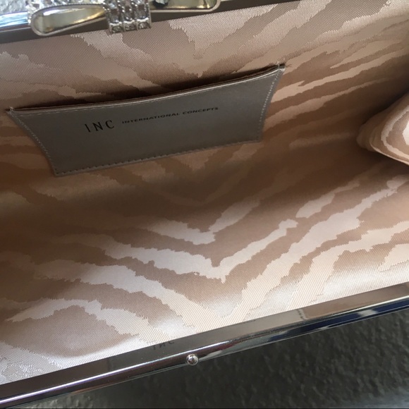 INC Metallic snakeskin embossed clutch - Picture 8 of 8